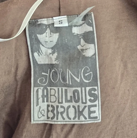 Young Fabulous & Broke women S blazer 100% linen open front pockets olive, lined - Picture 9 of 9